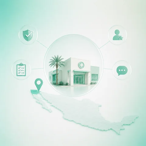 Una clínica en México rodeada de una lista de verificación
