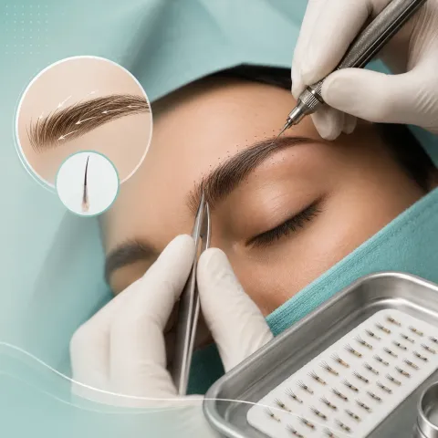 Eyebrow transplant: hair by hair implantation