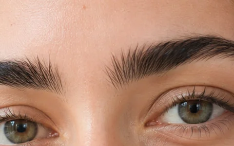 Close-up of defined eyebrows