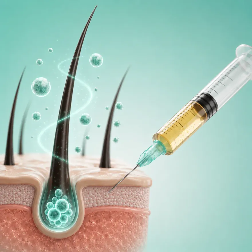 Cellular regenerative support around the hair follicle